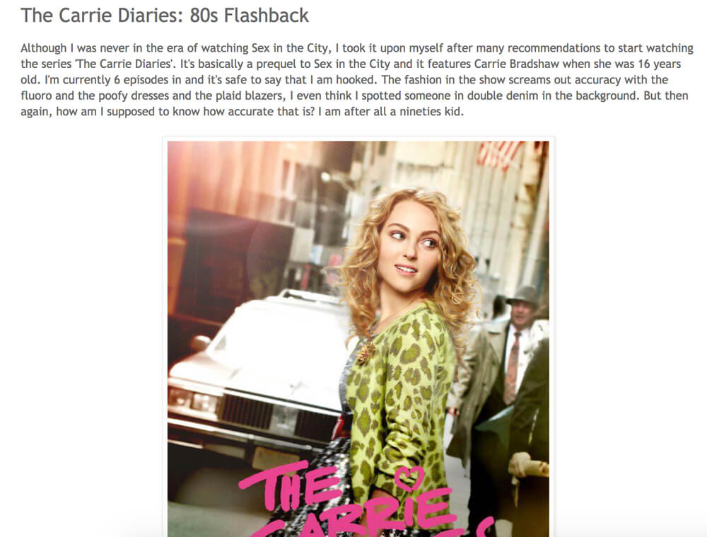 Photo of The Carrie Diaries: 80s Flashback from lesimplyclassy.blogspot.com