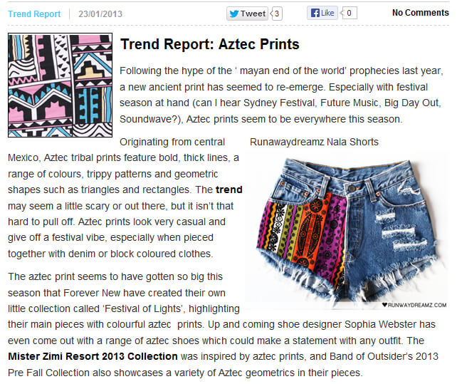 Photo of Trend Report: Aztec Prints from 2threads.com