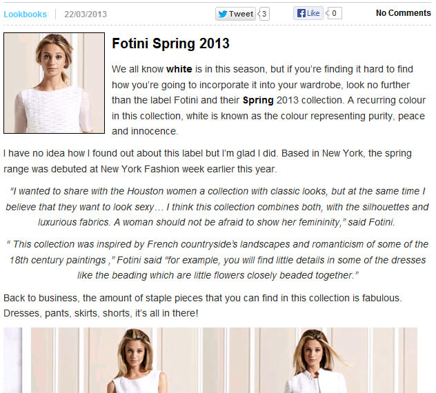 Photo of Fotini Spring 2013 from 2threads.com