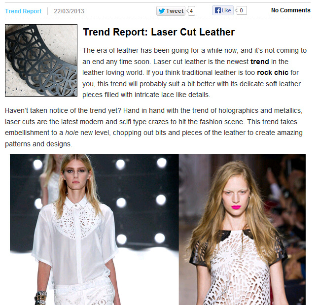 Photo of Trend Report: Laser Cut Leather from 2threads.com