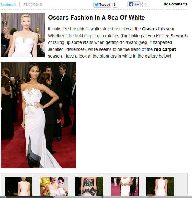 Photo of Oscars Fashion In A Sea Of White from 2threads.com