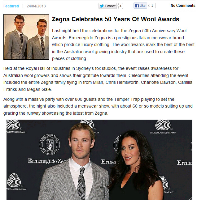 Photo of Zegna Celebrates 20 Years of Wool Awards from 2thread