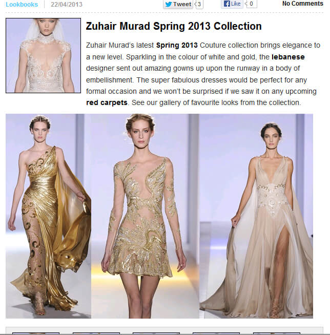 Photo of Zuhair Murad Spring 2013 Collection from 2threads.com